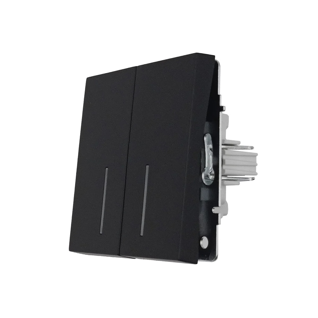 Выключатель двойной с подсветкой Lezard Zima 704-4288-112QC встраиваемый, черный бархат