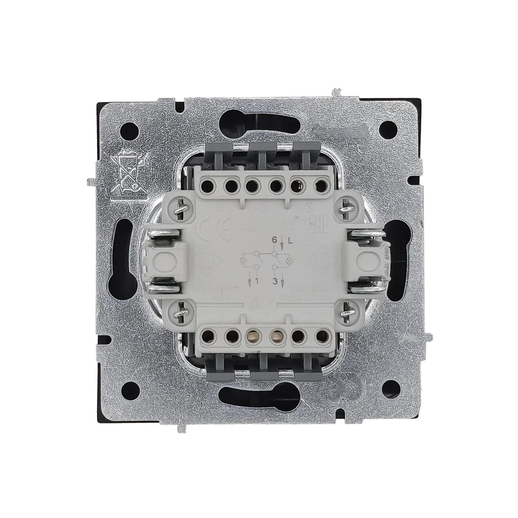 Выключатель двойной с подсветкой Lezard Zima 704-4288-112QC встраиваемый, черный бархат