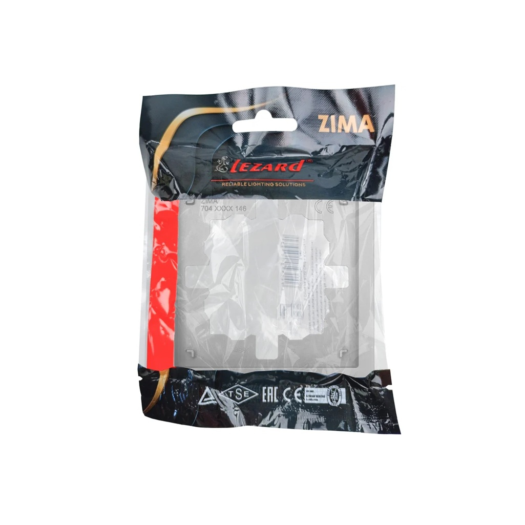 Рамка 1-местная Lezard Zima 704-7400-146 горизонтальная, пластик, серый матовый