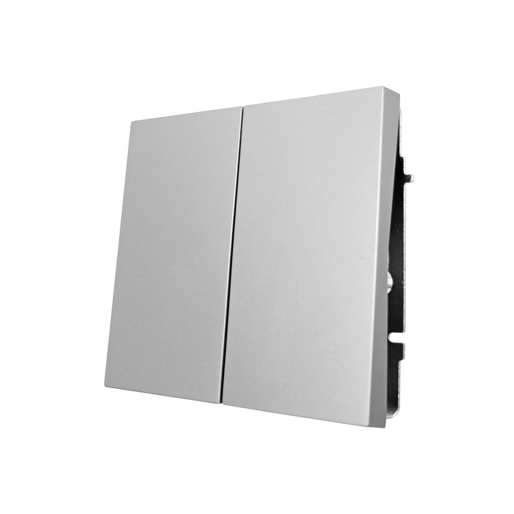 Выключатель двойной Lezard Zima 704-7488-101QC встраиваемый, пластик, серый матовый