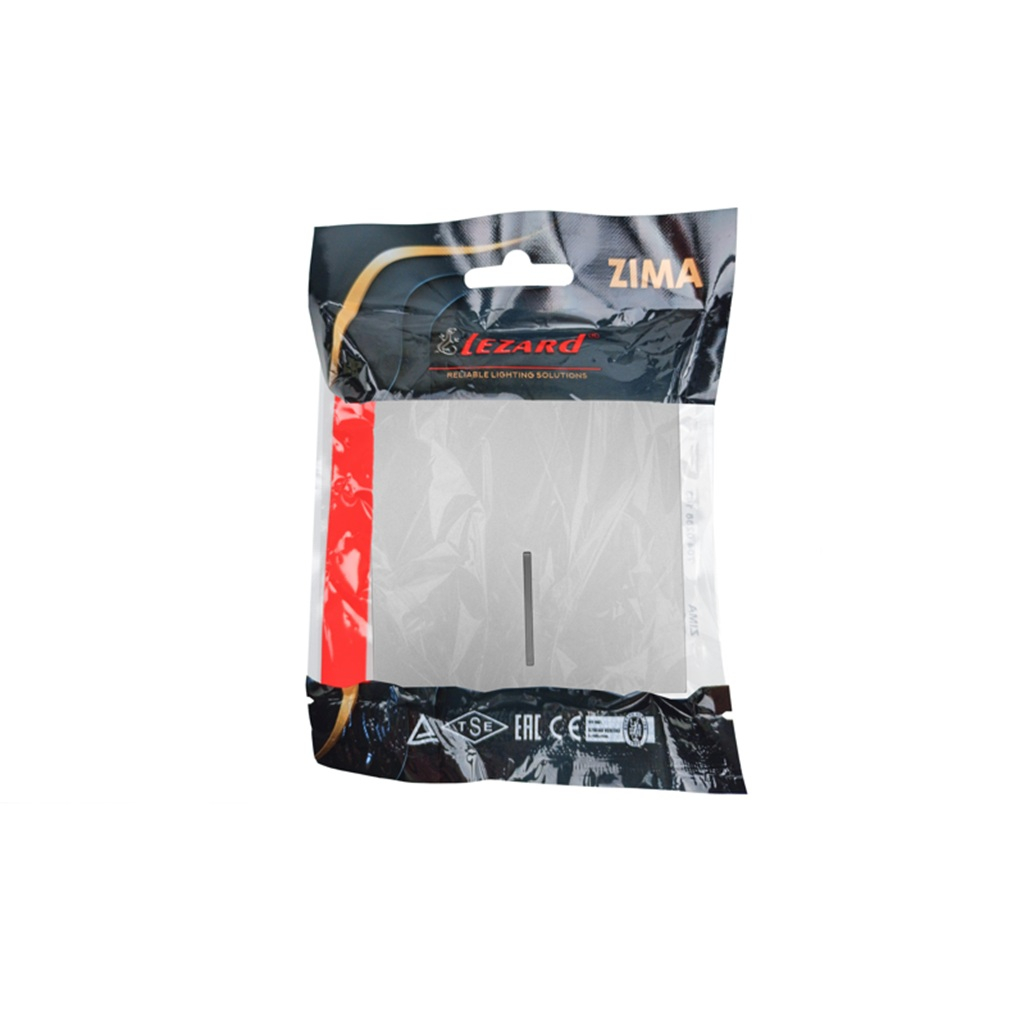 Выключатель с подсветкой Lezard Zima безвинтовой зажим, серый матовый 704-7488-111QC