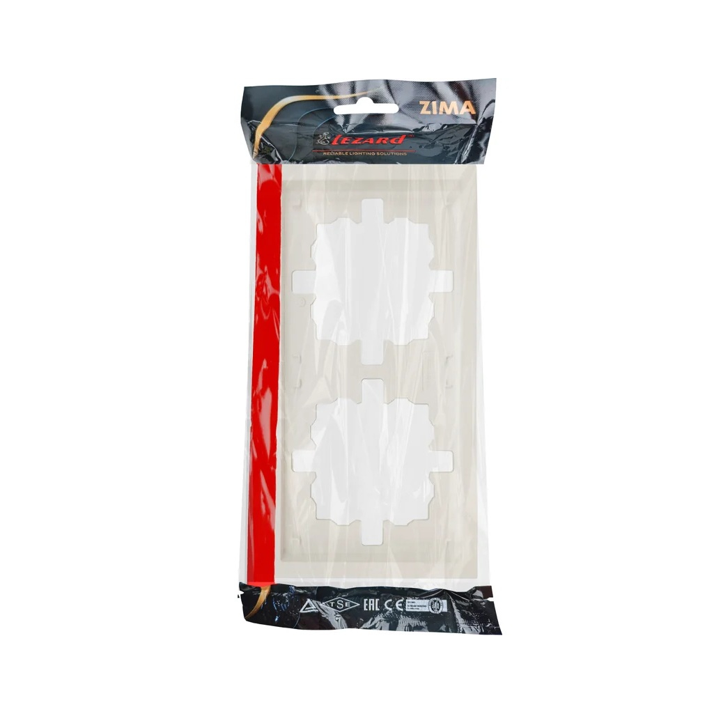 Рамка 2-местная Lezard Zima 704-9000-147 горизонтальная, пластик, слоновая кость