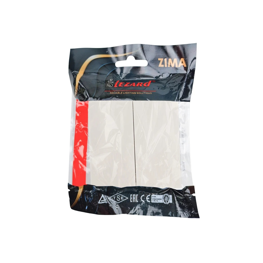 Выключатель двойной Lezard Zima 704-9088-101QC встраиваемый, слоновая кость