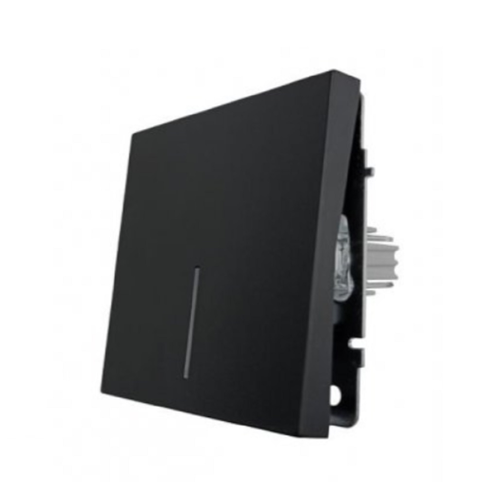 Выключатель с подсветкой Lezard Zima 704-4288-111QC, безвинтовой зажим, черный бархат