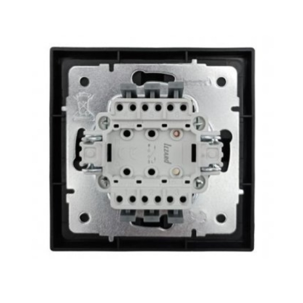 Выключатель с подсветкой Lezard Zima 704-4288-111QC, безвинтовой зажим, черный бархат