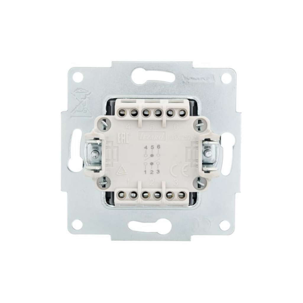 Выключатель проходной двойной Lezard Vesna чёрный бархат 742-4288-106