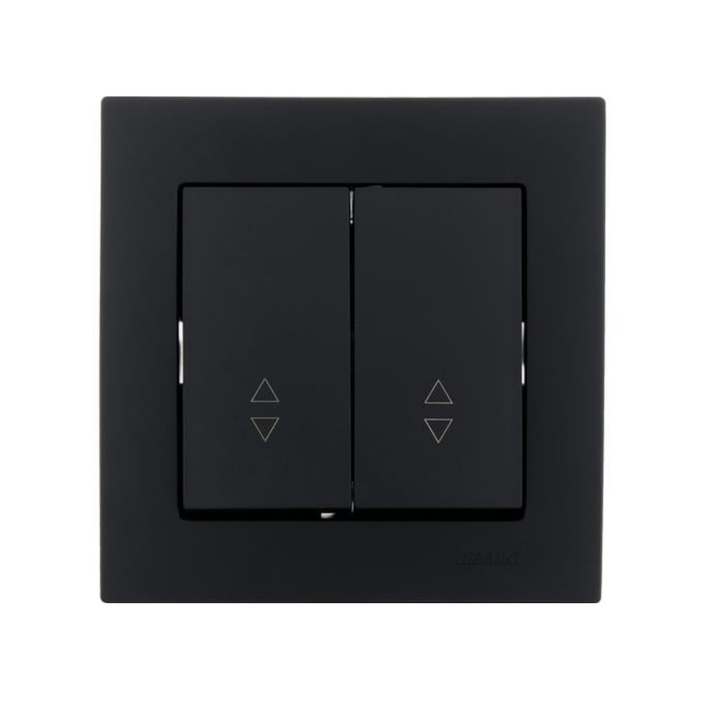 Выключатель проходной двойной Lezard Vesna чёрный бархат 742-4288-106