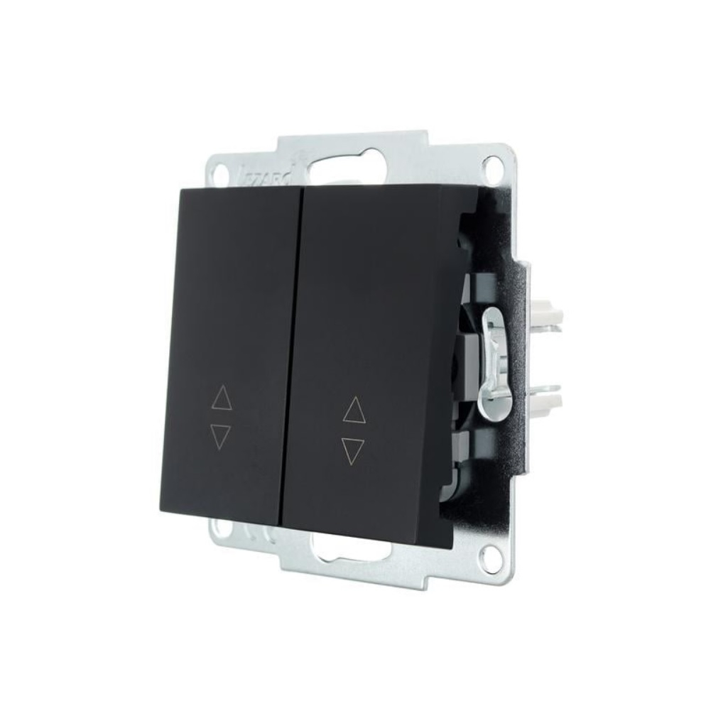 Выключатель проходной двойной Lezard Vesna чёрный бархат 742-4288-106