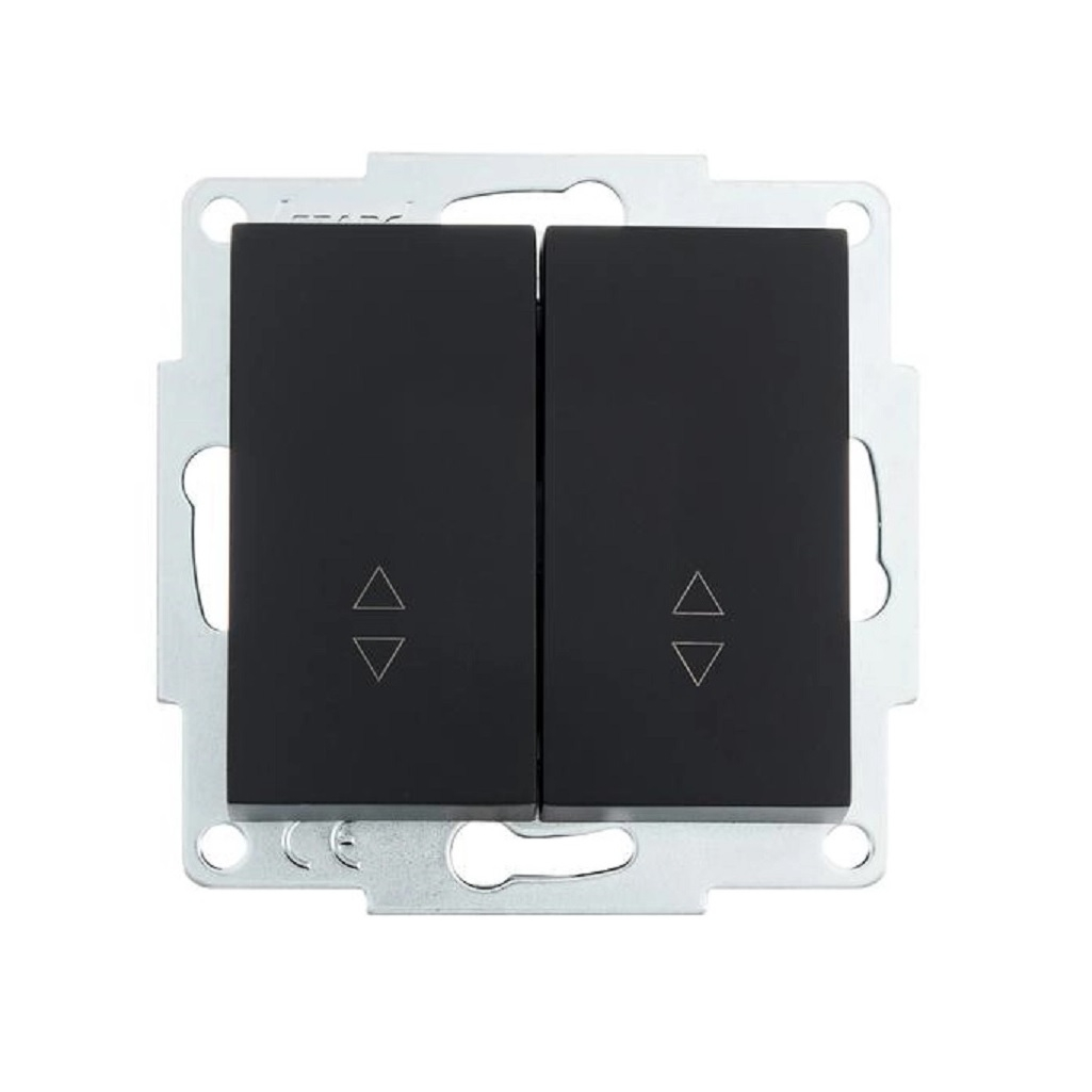 Выключатель проходной двойной Lezard Vesna чёрный бархат 742-4288-106