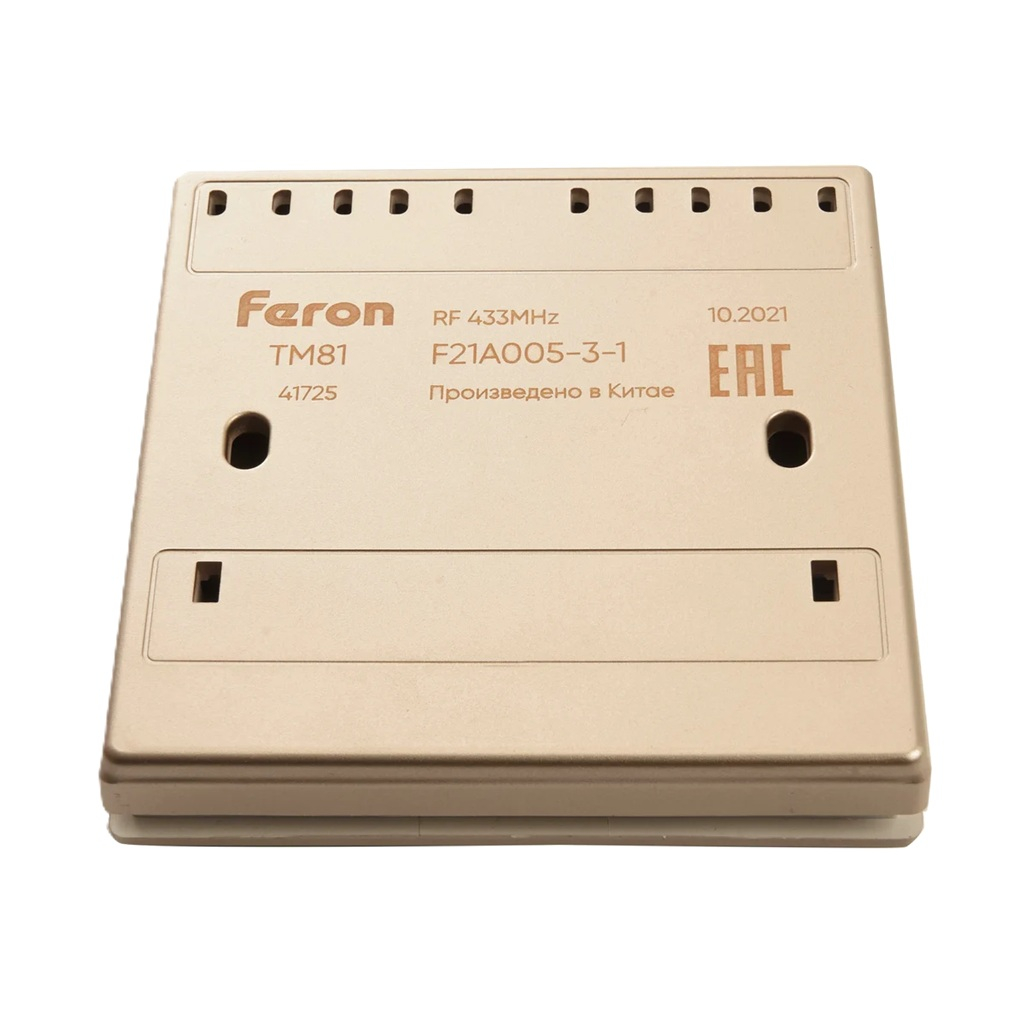 Выключатель беспроводной одноклавишный Feron TM81, накладной, пластик, золото