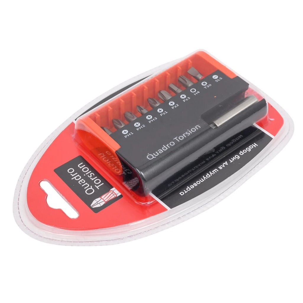 Набор бит односторонних Quadro Torsion 10 шт 490010 для точных работ с крепежом