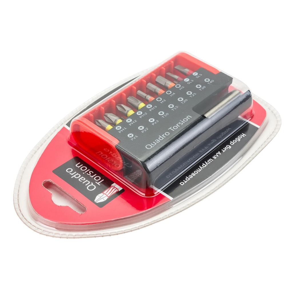 Набор бит односторонних Quadro Torsion 19 шт 490019 для точных работ с крепежом