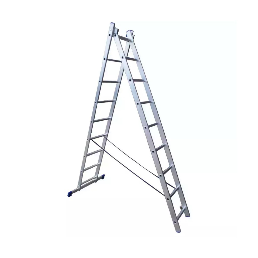 Лестница-стремянка Высота VL2-12, 12 ступеней, 2 секции, алюминиевая, нагрузка до 150 кг