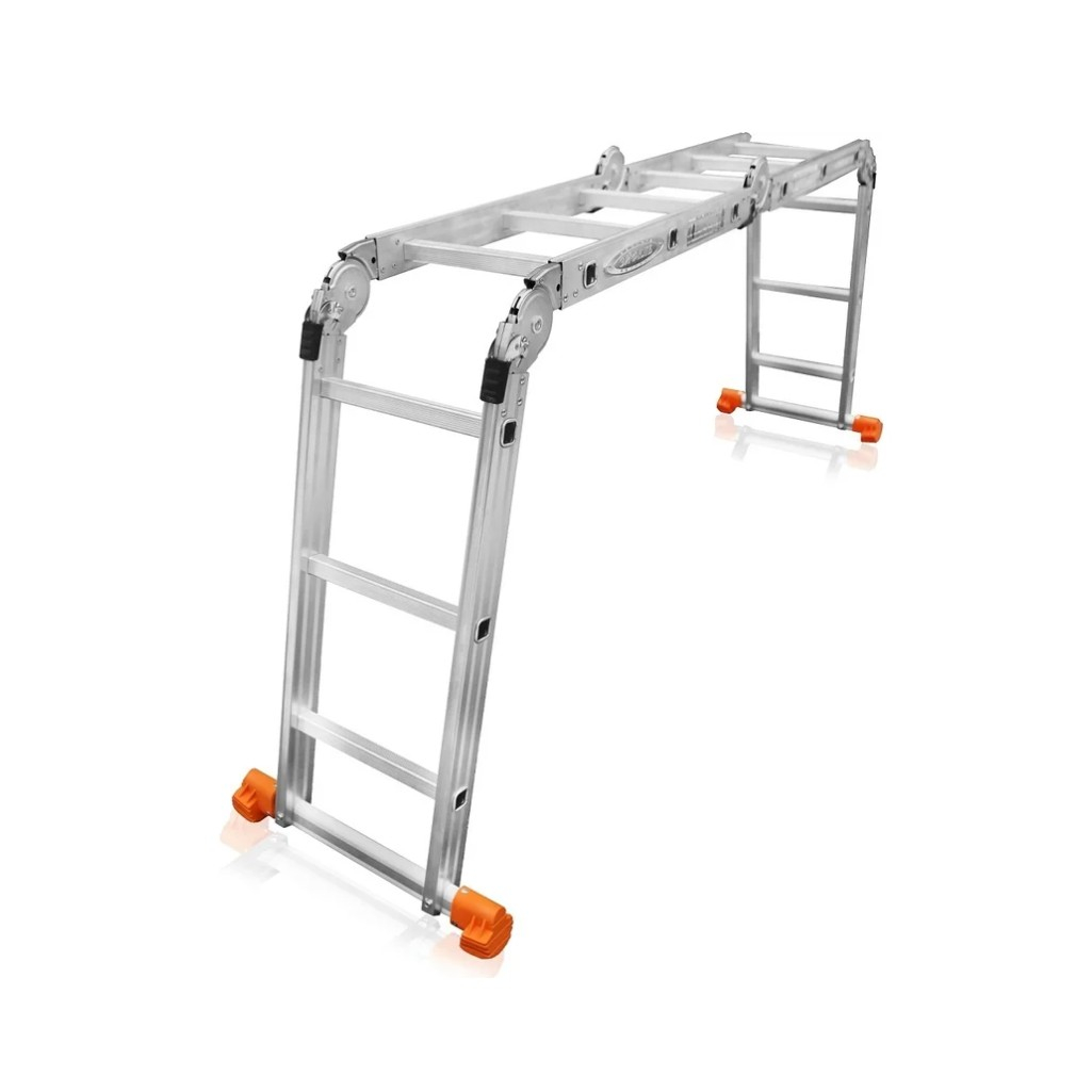 Лестница трансформер Эйфель Классик, алюминиевая, 4х4 ступени, 4 секции, нагрузка до 150 кг