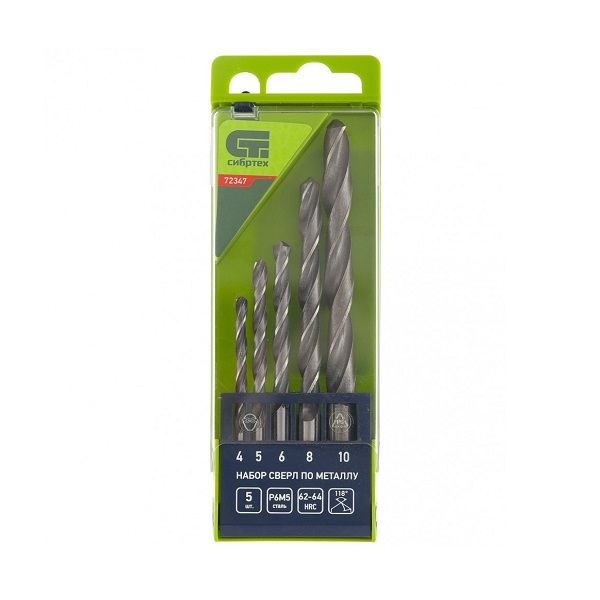 Набор сверл Сибртех 5 шт 72347