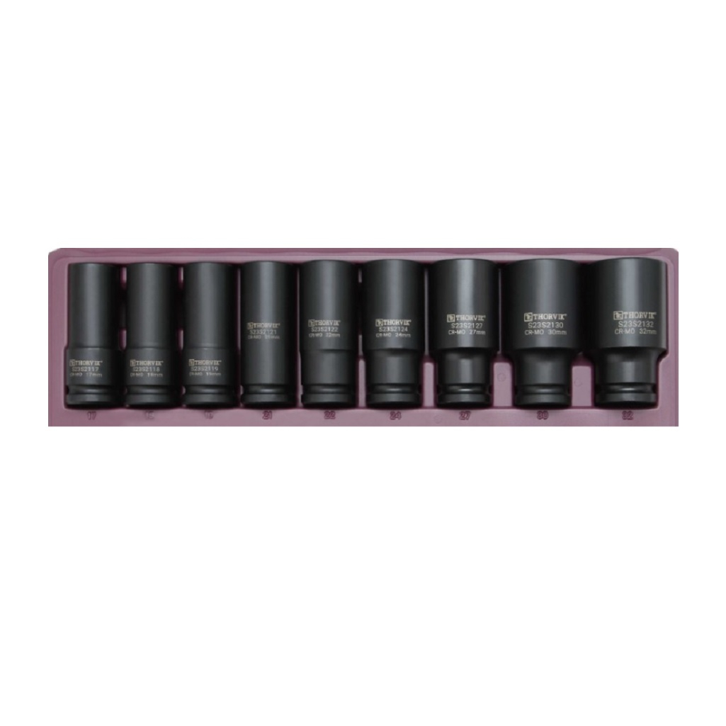 Набор головок Thorvik S23S2116S, ударных, глубоких, 10-32 мм, 16 предметов