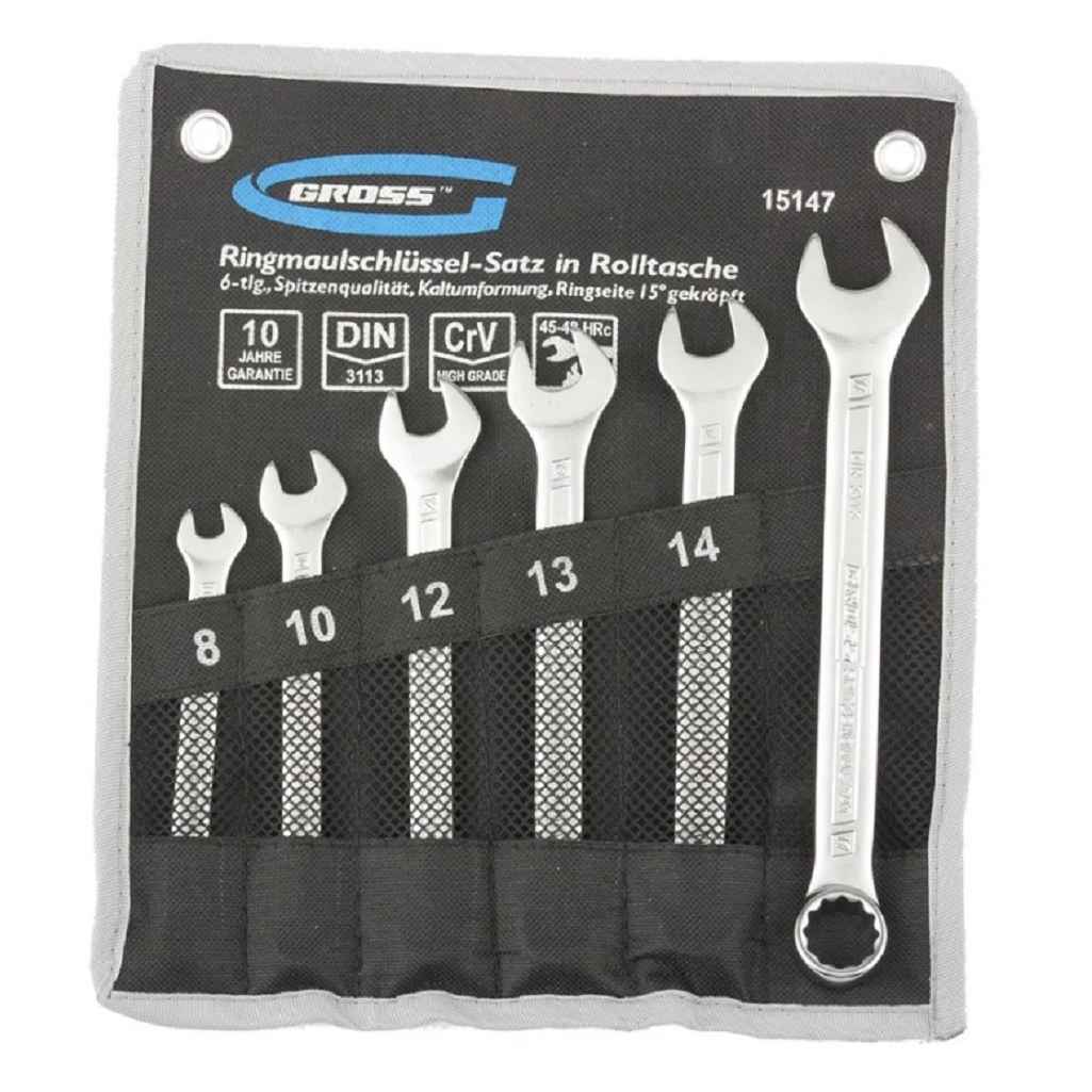 Набор ключей комбинированных Gross 6 штук 15147