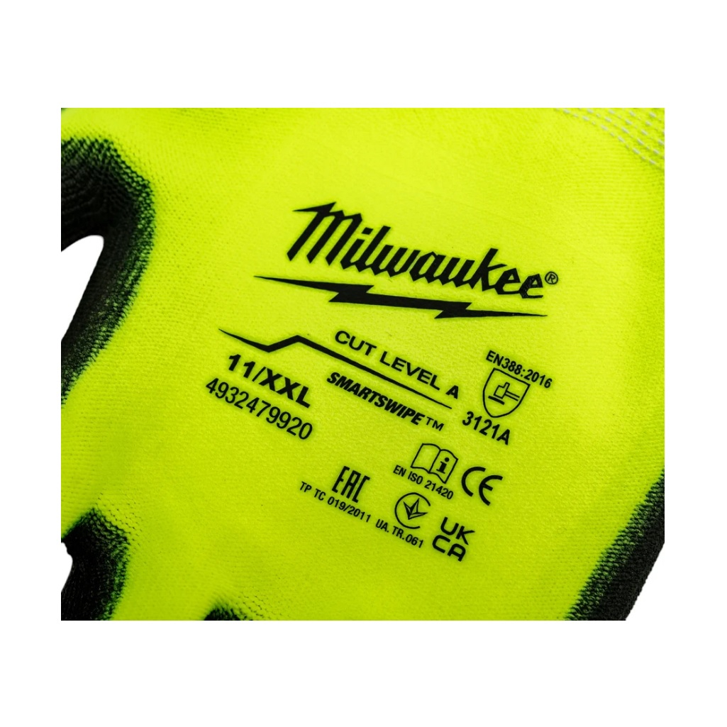 Перчатки сигнальные Milwaukee Cut Level A, сопротивление порезам 1, XХL/11, 4932479920