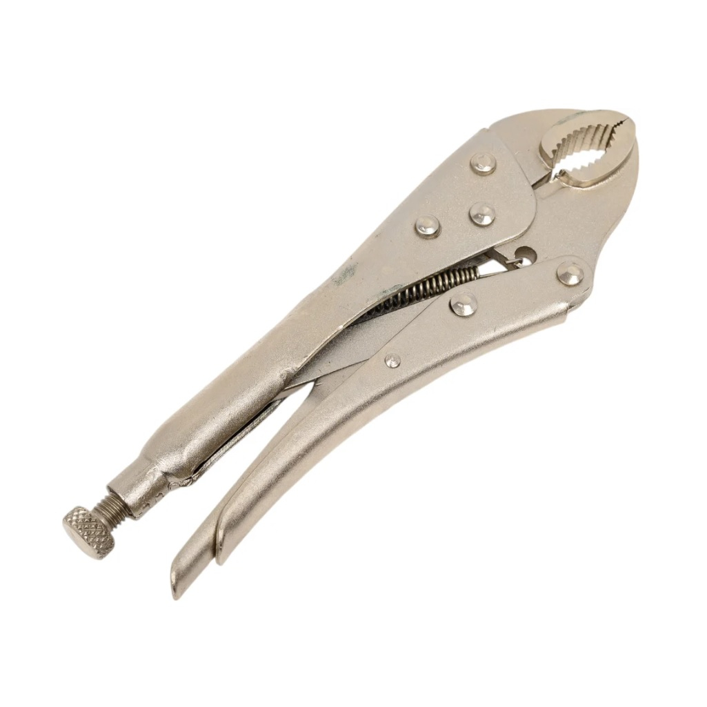 Зажим с фиксатором Волат 180 мм для надёжной фиксации деталей, изогнутые губки