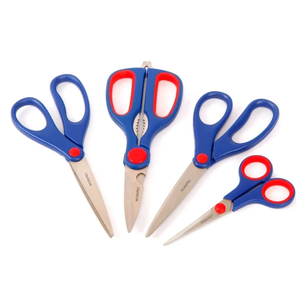 Набор ножниц Workpro WP200002 4 шт, эргономичные ручки, высококачественные лезвия