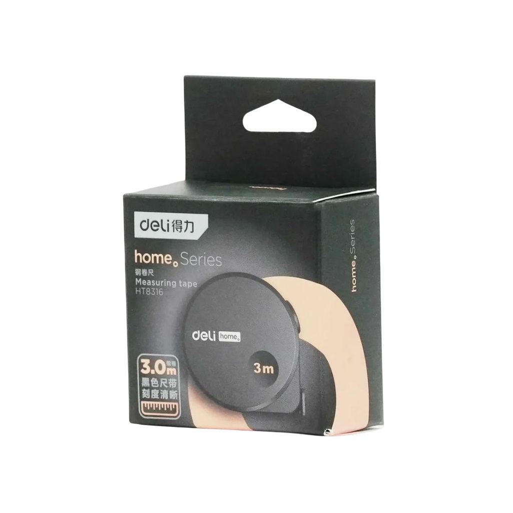Рулетка измерительная Home Series Black Deli, 3мх16мм, эксклюзивный дизайн, высококачественный корпус, HT8316