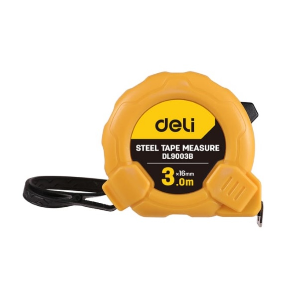 Рулетка Deli DL9003B  3м 16мм метрическая ударопрочный корпус