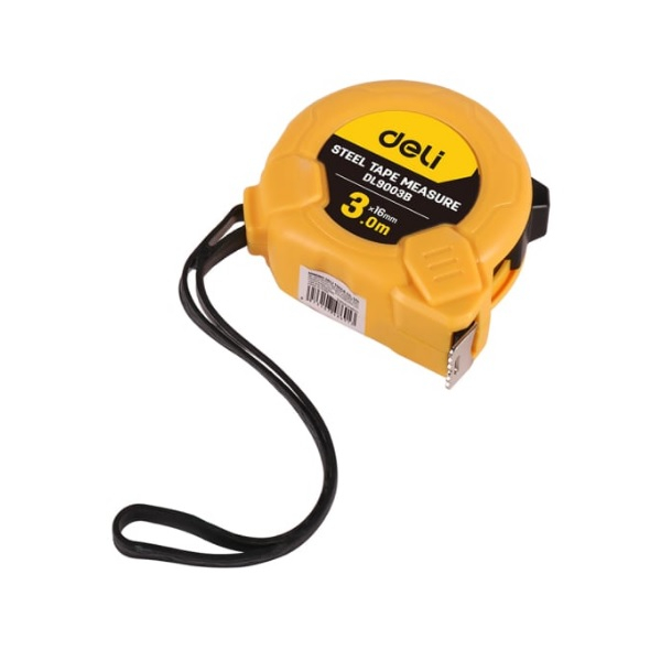 Рулетка Deli DL9003B  3м 16мм метрическая ударопрочный корпус