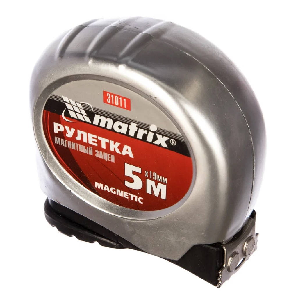 Рулетка Matrix Magnetic 31011, 5 м х 19 мм, магнитный зацеп, четкая и контрастная шкала