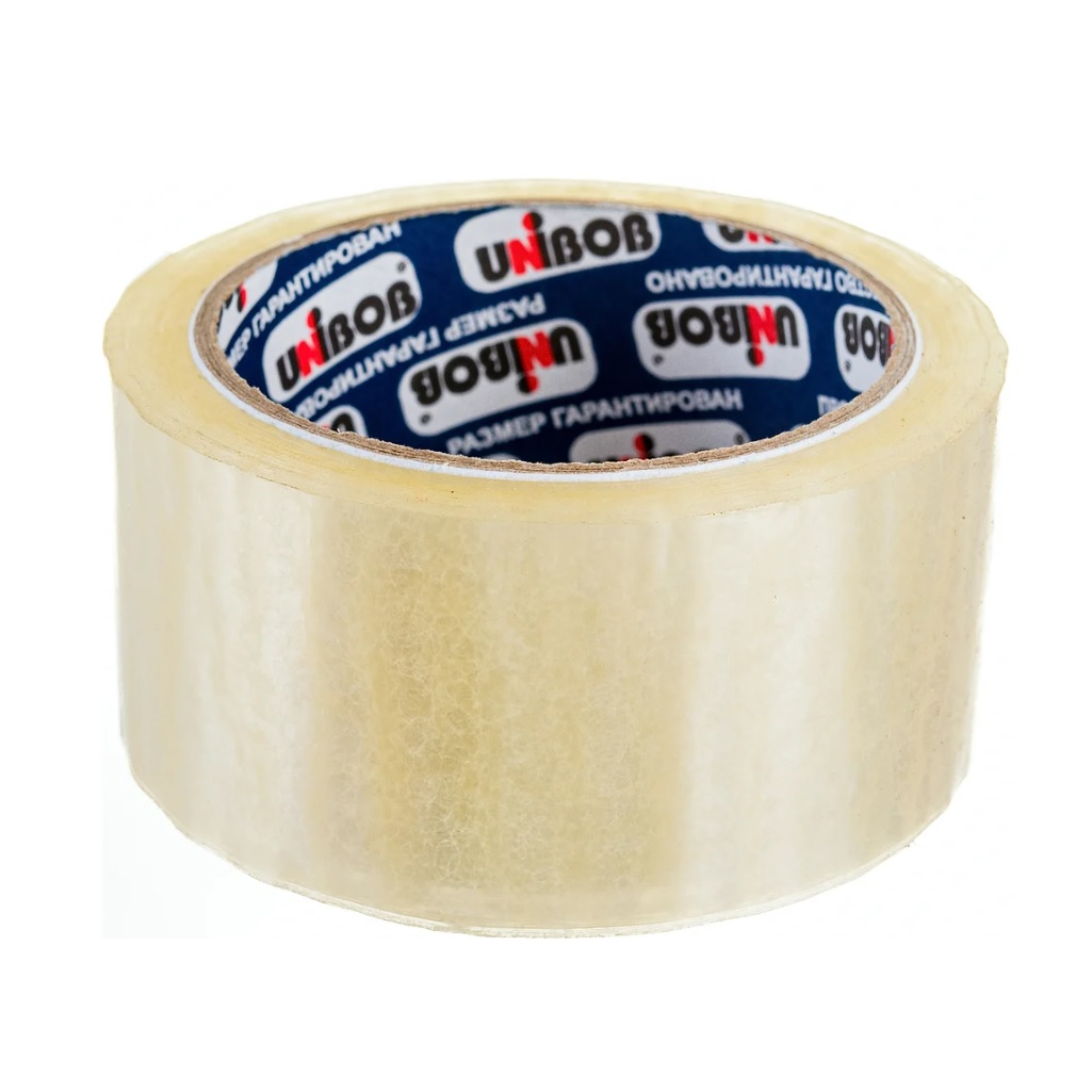 Скотч Unibob прозрачный, упаковочный, полипропиленовый 48 мм х 66 м