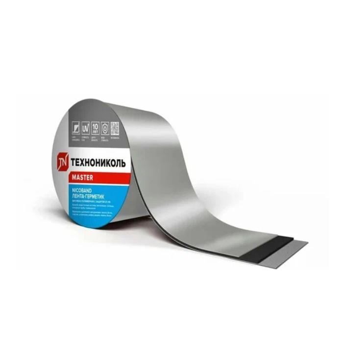 Лента-герметик Технониколь Nicoband самоклеящаяся 5 см х 3 м, битумно полимерная серебристая