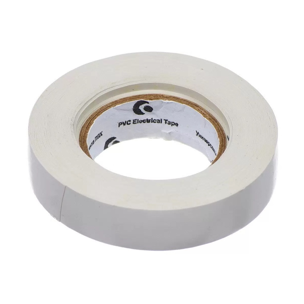 Изолента ПВХ Bartex, сопротивление до 6000 В, 150 мкм, белая, 15 мм х 20 м