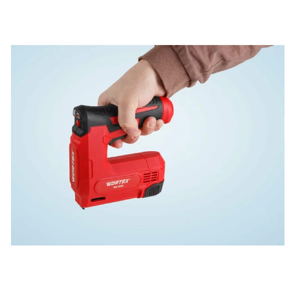 Пистолет гвоздезабивной аккумуляторный Wortex NG 1220, скобы 110 F, красный