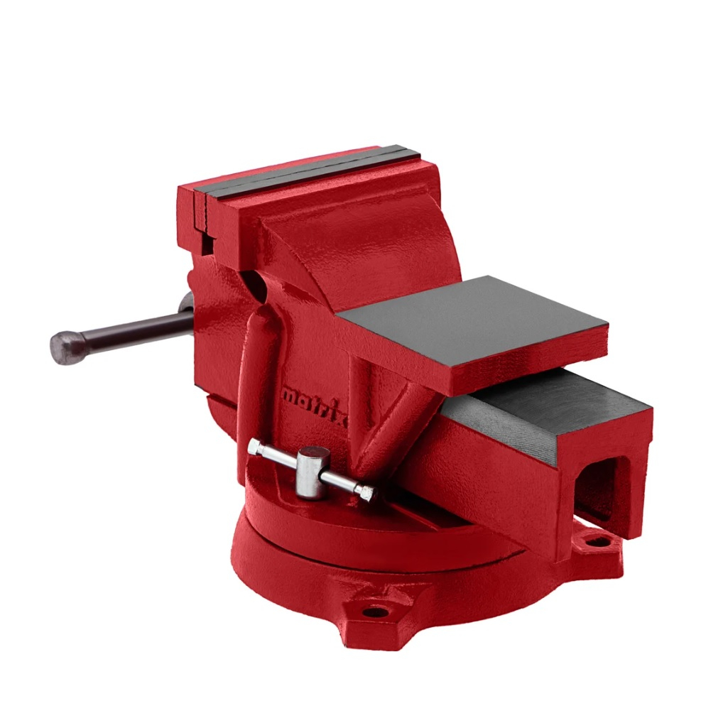 Тиски слесарные поворотные Matrix 100 мм 18600 с наковальней Для захвата и фиксации различных деталей
