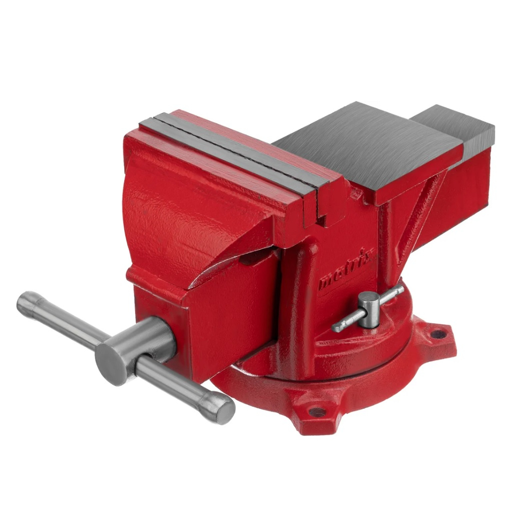 Тиски слесарные поворотные Matrix 125 мм 18601 с наковальней Для захвата и фиксации различных деталей