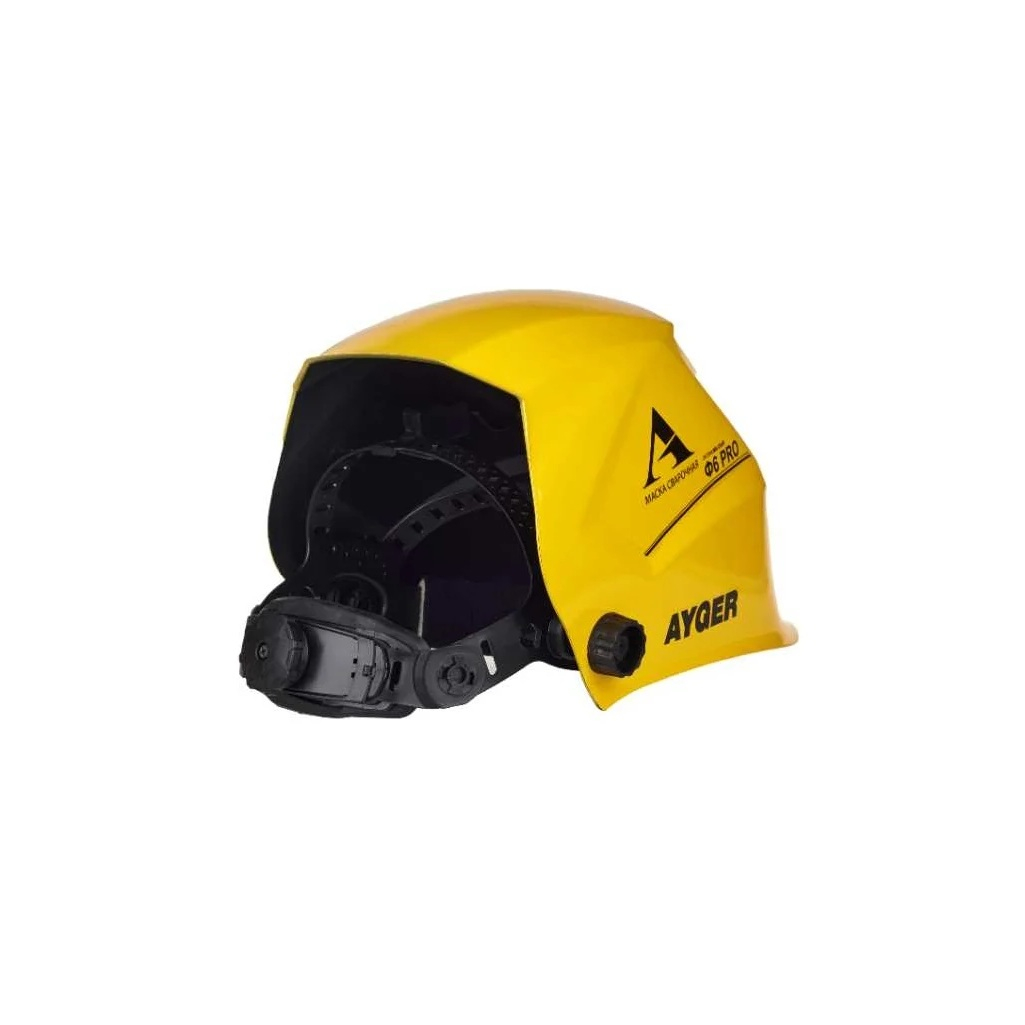 Маска сварочная Ayger Ф6 PRO 43х93 мм, хамелеон, пластик, желтая