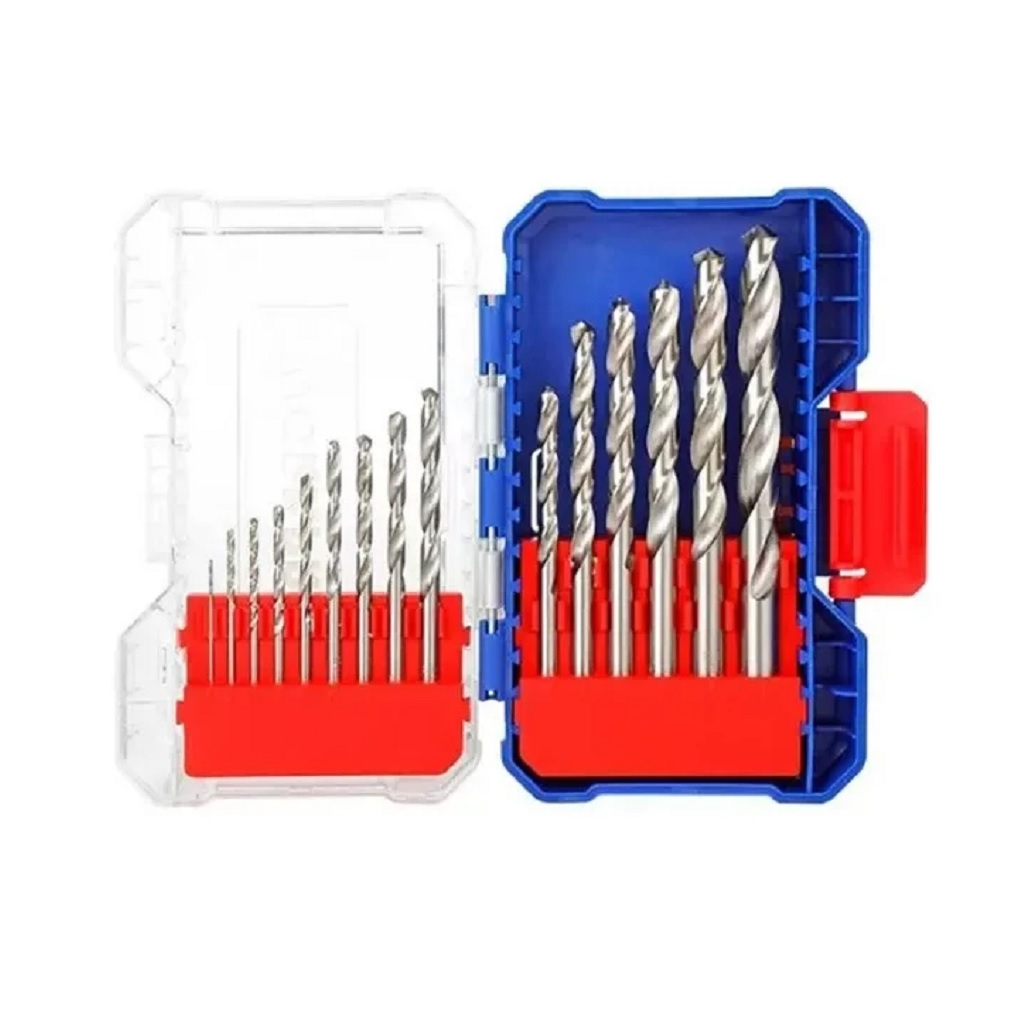 Набор сверл по металлу Workpro WP409010, точная заточка, пластиковый кейс, 15 шт.