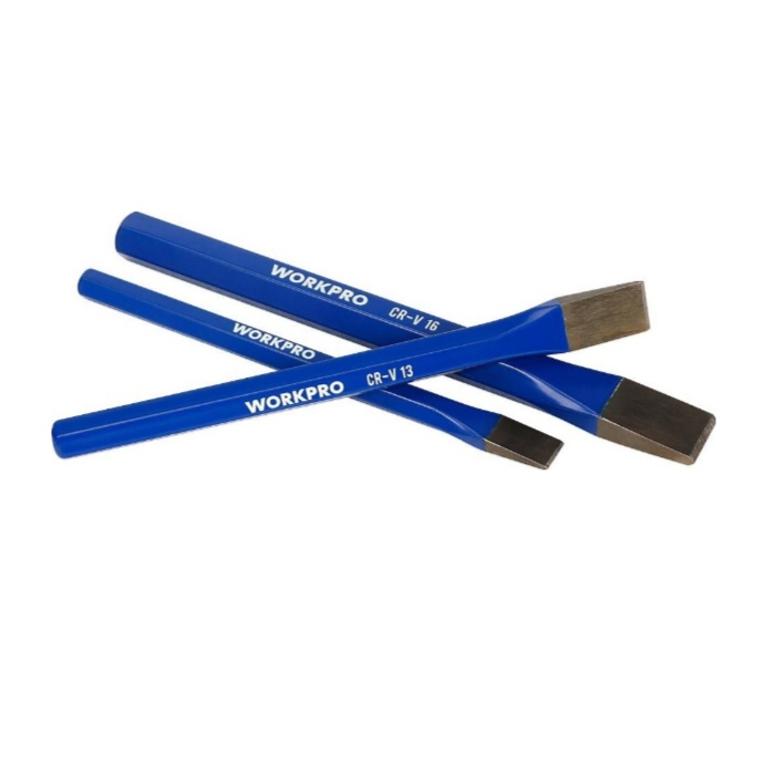 Набор зубил Workpro WP201302, профессиональный, из углеродистой стали, 3 предмета