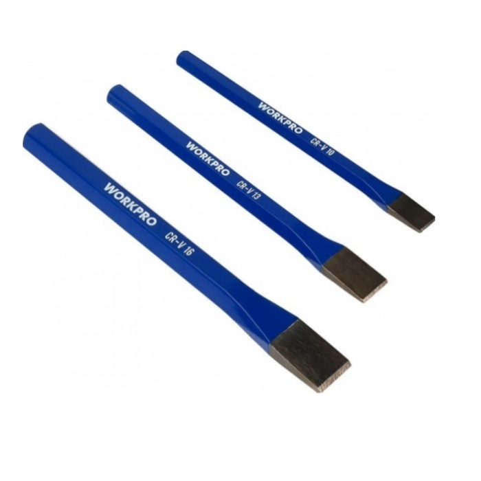 Набор зубил Workpro WP201302, профессиональный, из углеродистой стали, 3 предмета