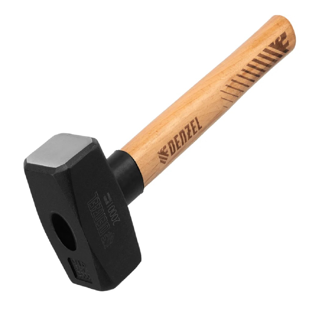 Кувалда Denzel 2000 гр, кованая головка, буковая рукоятка 11021 Для нанесения точных ударов