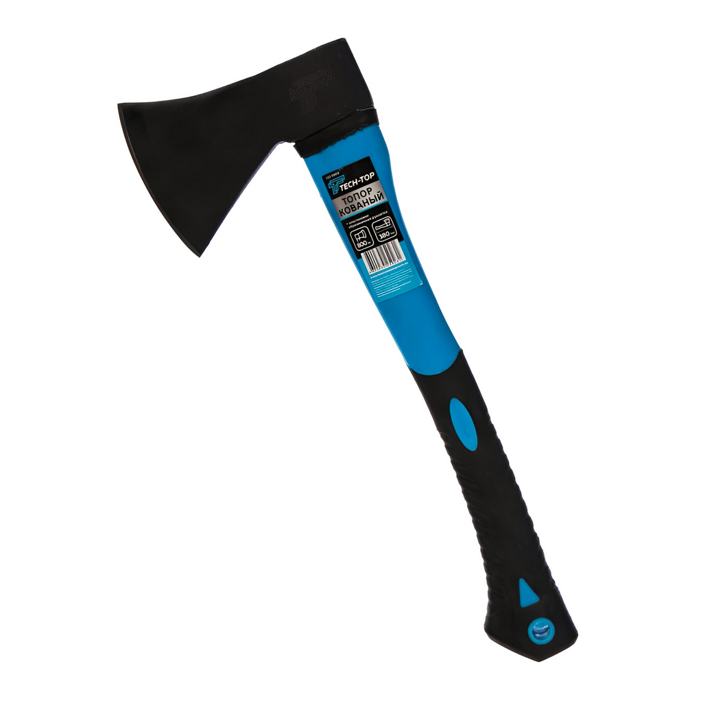 Топор Tech-Top 122-0800, универсальный с обрезиненной рукояткой, 800 г