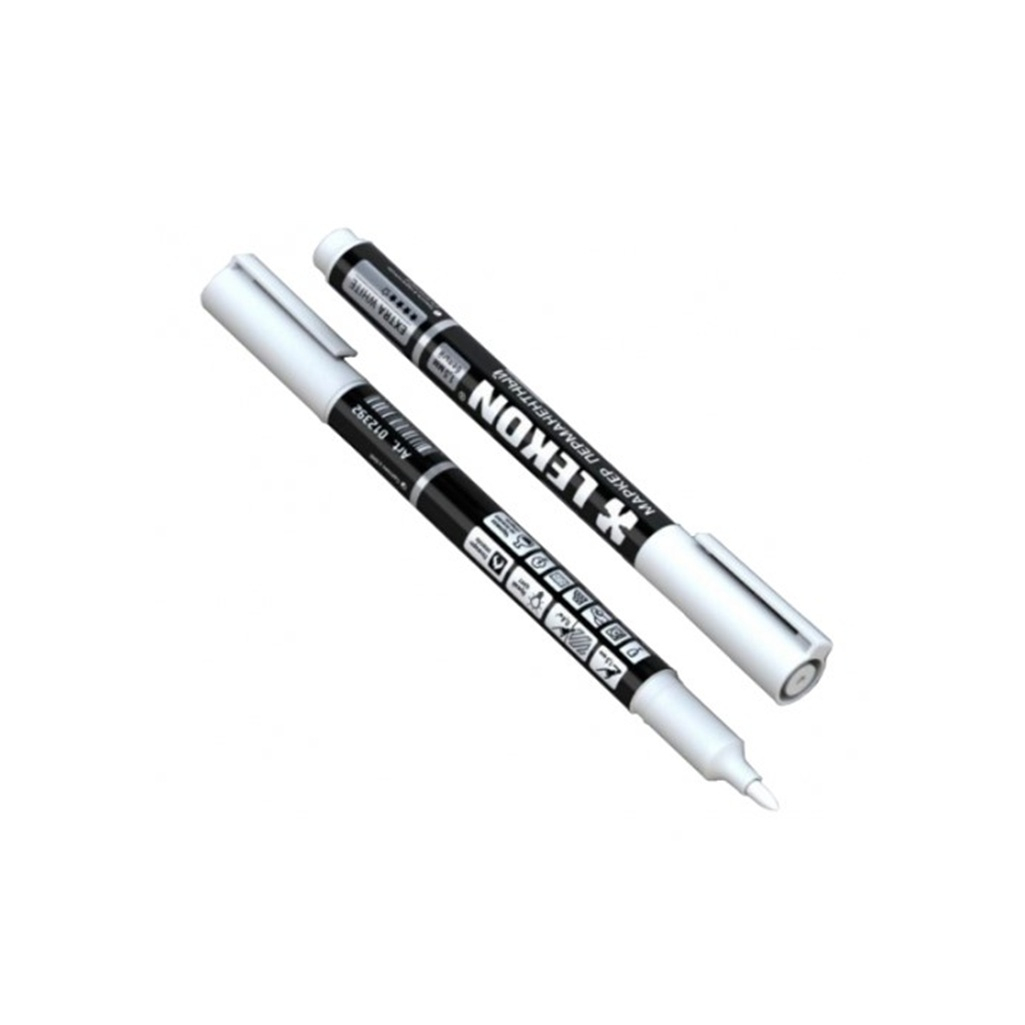 Маркер перманентный Lekon Extra White 1.5 мм, пластик, белый