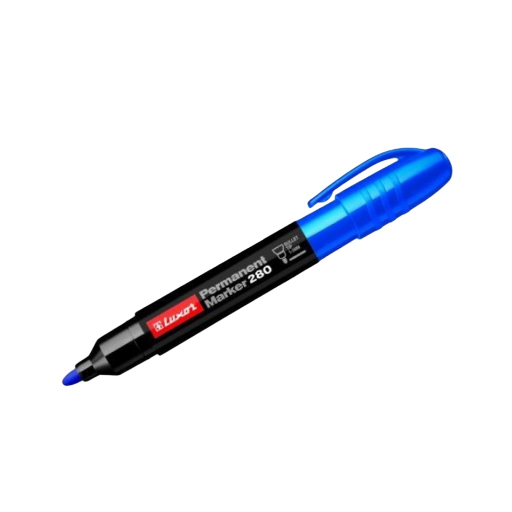 Маркер синий Luxor 280, перманентный, пулевидный наконечник, 1-3 мм
