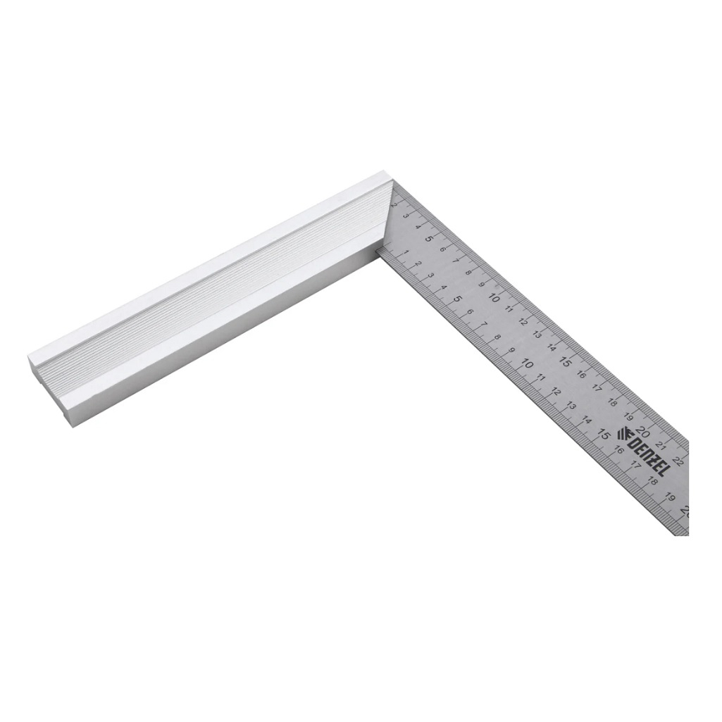 Угольник Denzel нержавеющая сталь, градуировка, алюминиевое основание, 400 мм 32398