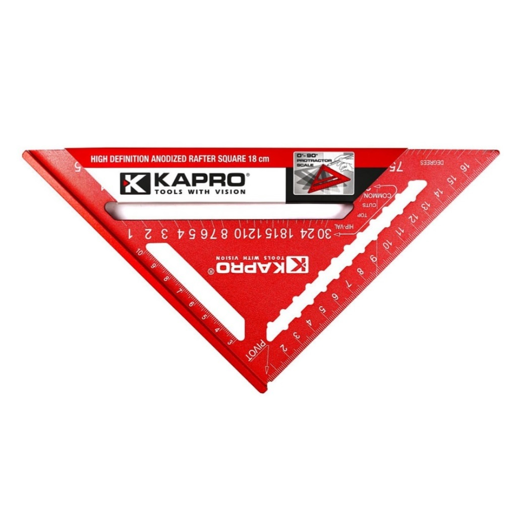 Угольник Kapro Свенсона 446-18, 18 см, алюминиевый сплав, угол измерения 30, 45, 90 градусов
