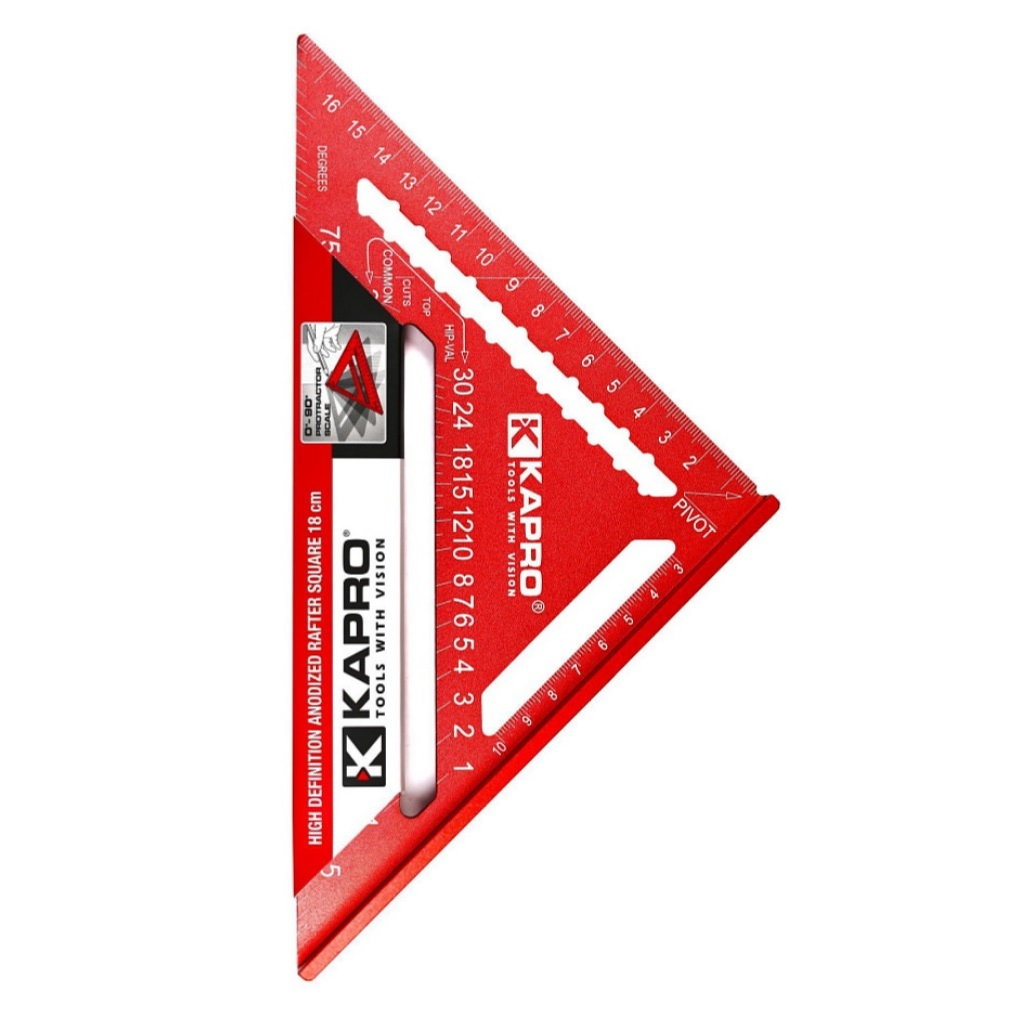 Угольник Kapro Свенсона 446-18, 18 см, алюминиевый сплав, угол измерения 30, 45, 90 градусов