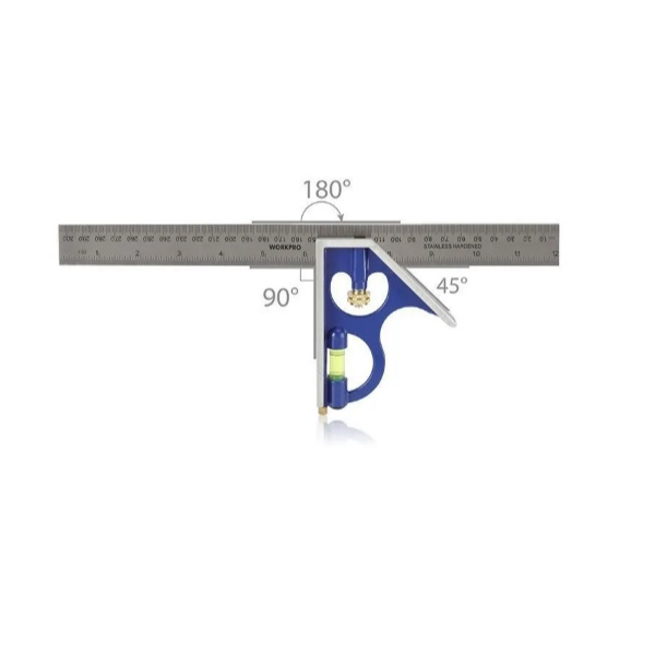 Угольник Workpro столярный с уровнем 300 мм WP264002