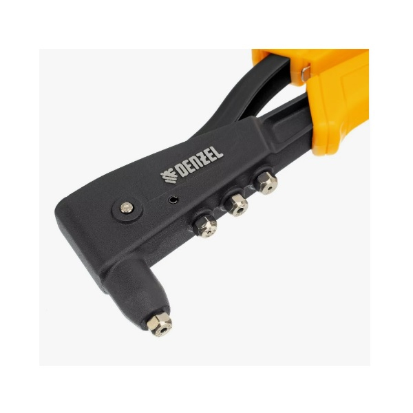 Заклепочник ручной Denzel 255 мм, литой, усиленный, заклепки 2.4-3.2-4.0-4.8 мм 40441