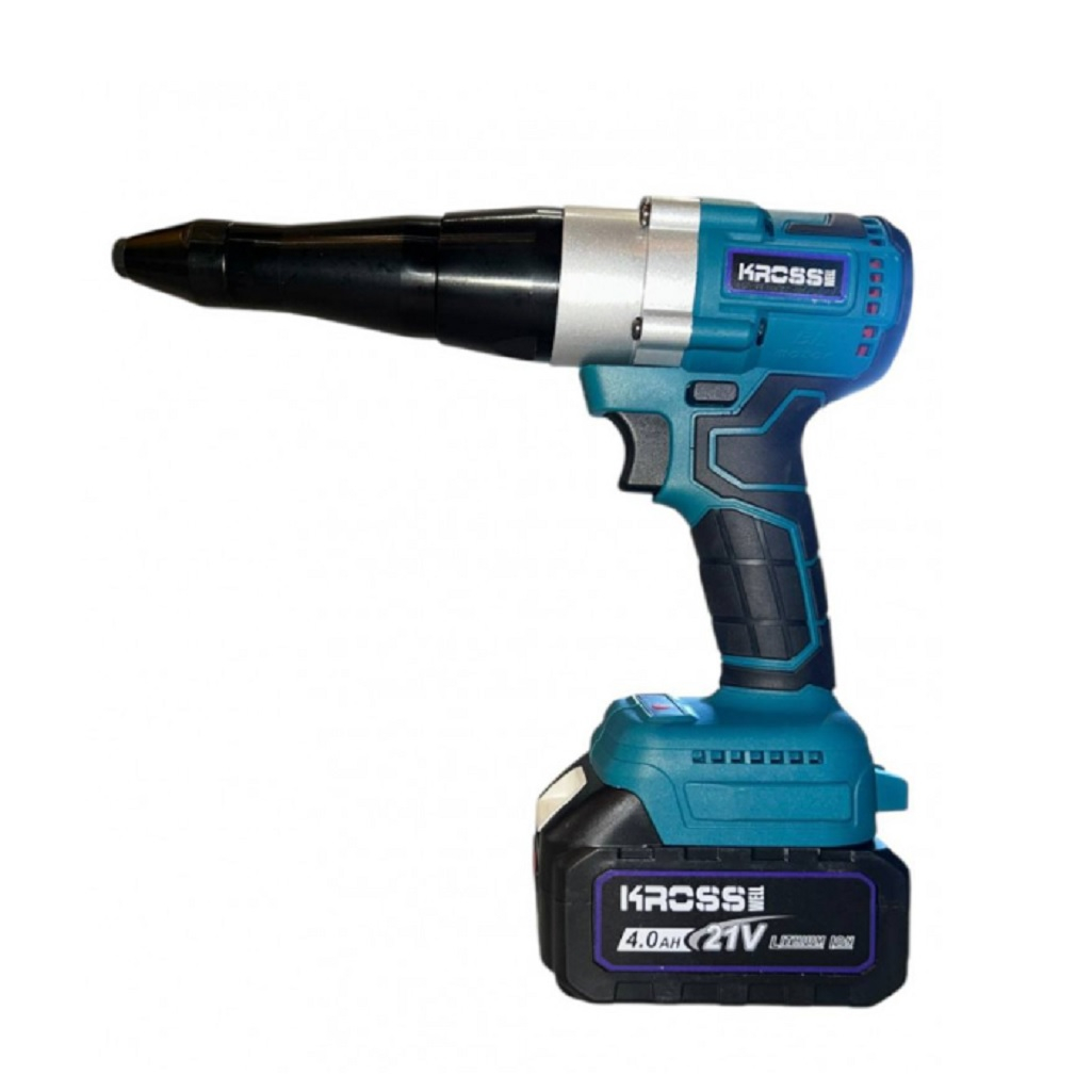 Заклепочник аккумуляторный Kross KLi 2150, 21В, 2 акк. х 4,0 Ah+з.у.