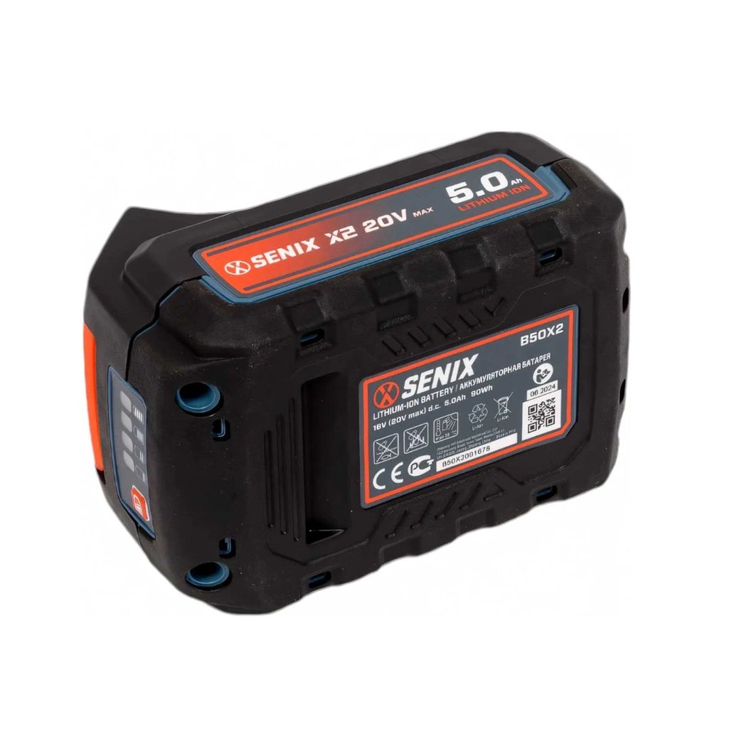 Аккумулятор для инструмента Senix B50X2, Li-ion, 20 В, 5.0 Ah, слайдер