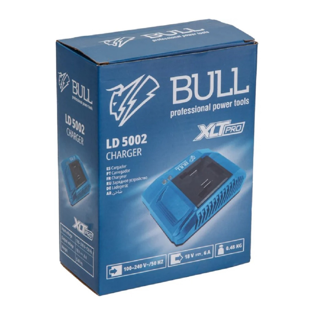 Устройство зарядное Bull LD 5002 1 слот, 6 А, XLTpro для быстрой и эффективной зарядки литий-ионных аккумуляторов